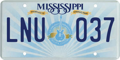 MS license plate LNU037