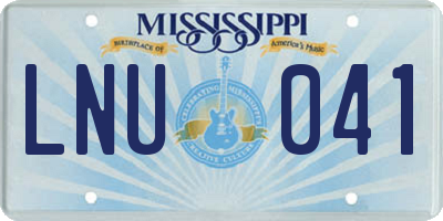 MS license plate LNU041