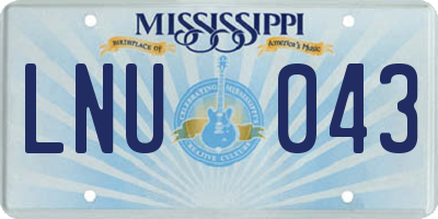 MS license plate LNU043