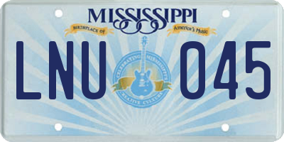 MS license plate LNU045