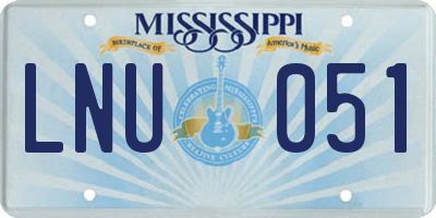 MS license plate LNU051