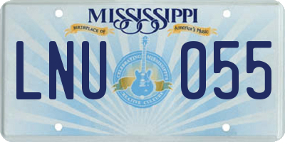 MS license plate LNU055