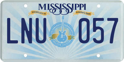 MS license plate LNU057