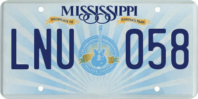 MS license plate LNU058