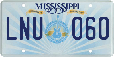 MS license plate LNU060