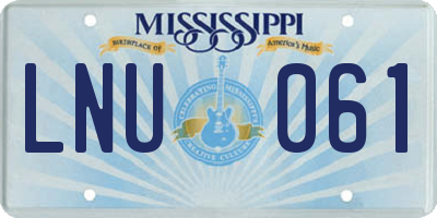 MS license plate LNU061