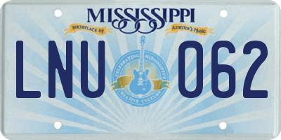 MS license plate LNU062