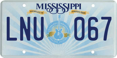 MS license plate LNU067
