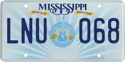 MS license plate LNU068
