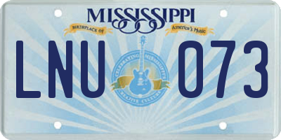 MS license plate LNU073