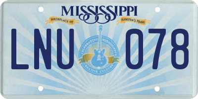MS license plate LNU078