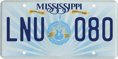 MS license plate LNU080