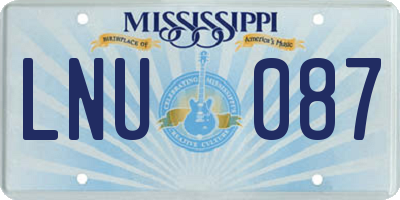 MS license plate LNU087