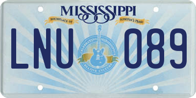 MS license plate LNU089
