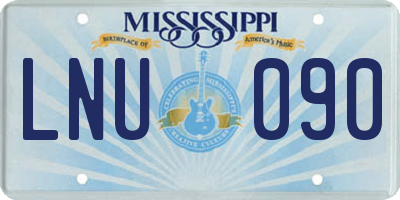 MS license plate LNU090