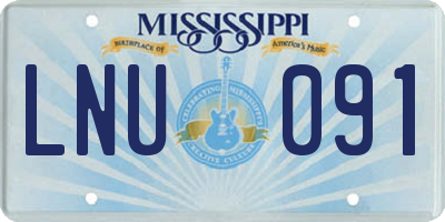 MS license plate LNU091