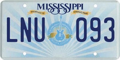 MS license plate LNU093