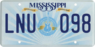 MS license plate LNU098