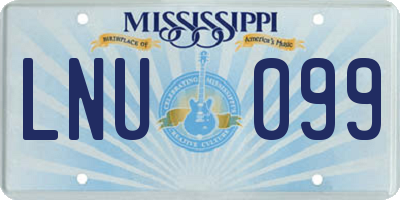 MS license plate LNU099