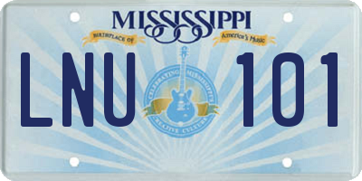 MS license plate LNU101