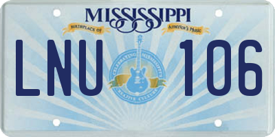 MS license plate LNU106