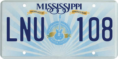 MS license plate LNU108