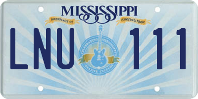 MS license plate LNU111