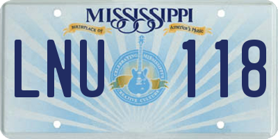 MS license plate LNU118