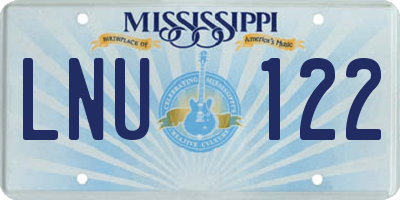 MS license plate LNU122