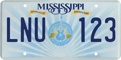 MS license plate LNU123