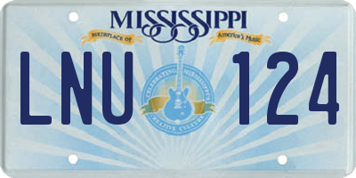 MS license plate LNU124
