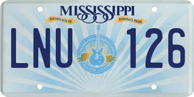 MS license plate LNU126