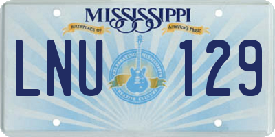 MS license plate LNU129