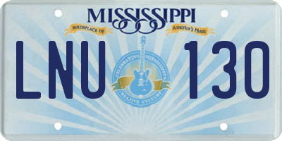 MS license plate LNU130