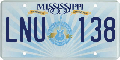MS license plate LNU138