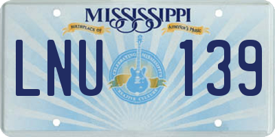 MS license plate LNU139