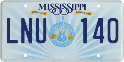 MS license plate LNU140