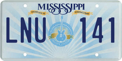 MS license plate LNU141