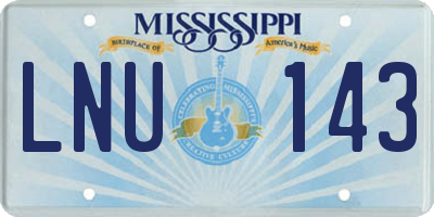 MS license plate LNU143