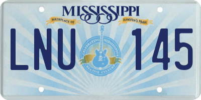 MS license plate LNU145