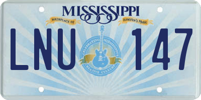 MS license plate LNU147
