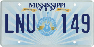 MS license plate LNU149