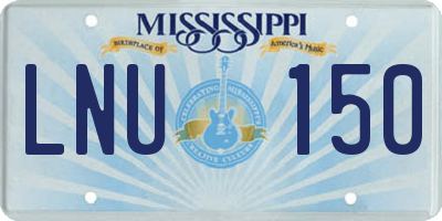 MS license plate LNU150