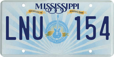 MS license plate LNU154