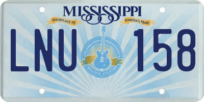 MS license plate LNU158