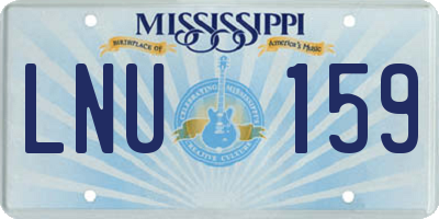 MS license plate LNU159
