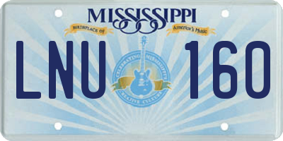 MS license plate LNU160