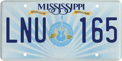 MS license plate LNU165