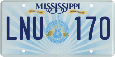 MS license plate LNU170