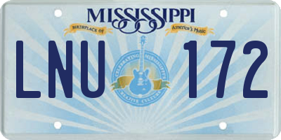MS license plate LNU172
